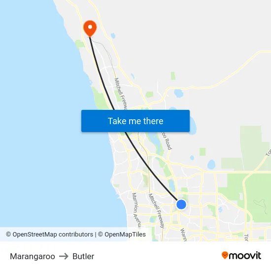 Marangaroo to Butler map