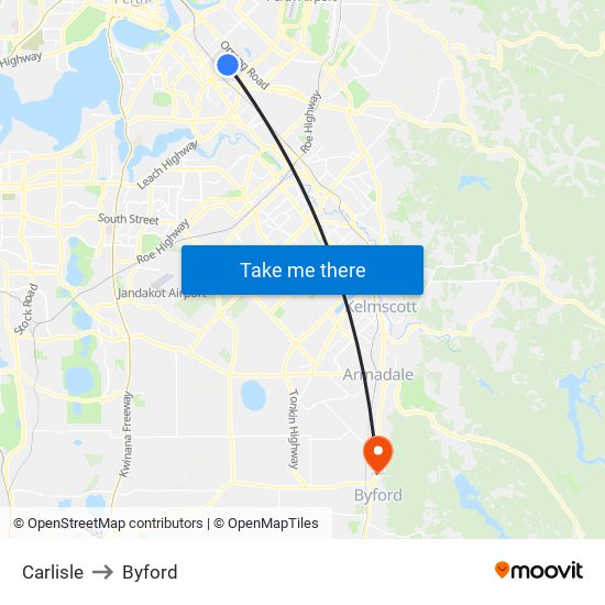 Carlisle to Byford map