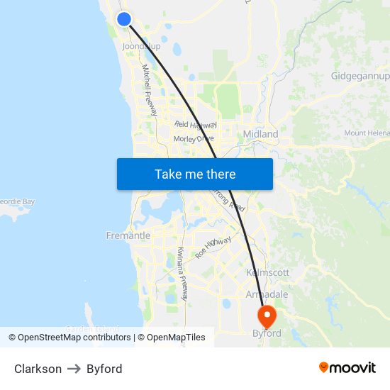 Clarkson to Byford map