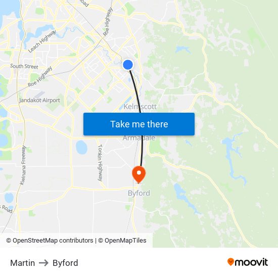 Martin to Byford map