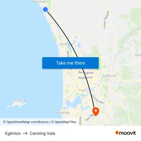 Eglinton to Canning Vale map