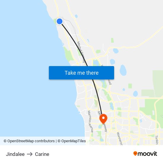 Jindalee to Carine map