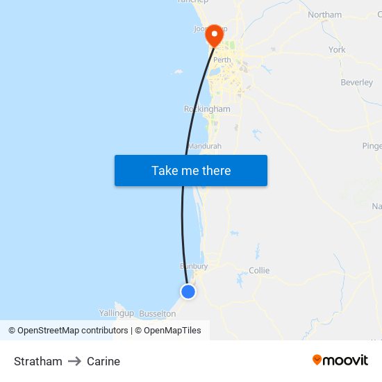 Stratham to Carine map