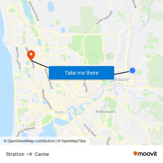 Stratton to Carine map