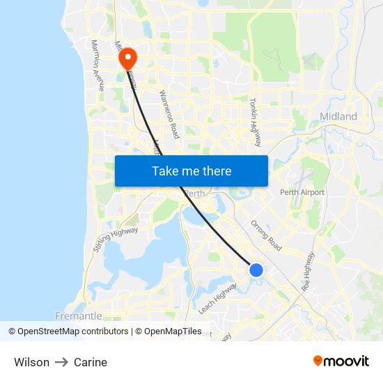 Wilson to Carine map