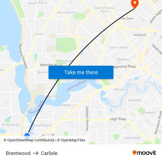 Brentwood to Carlisle map