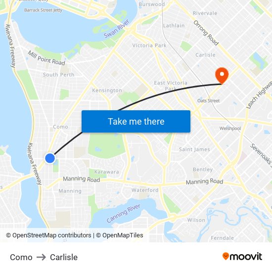 Como to Carlisle map