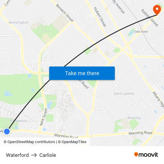 Waterford to Carlisle map