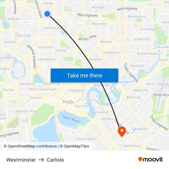 Westminster to Carlisle map