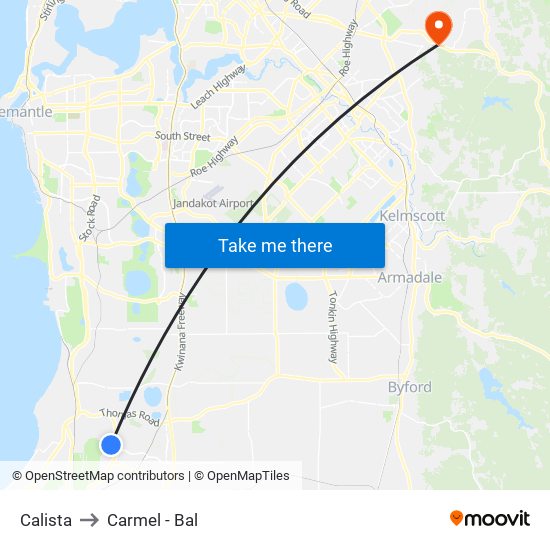 Calista to Carmel - Bal map