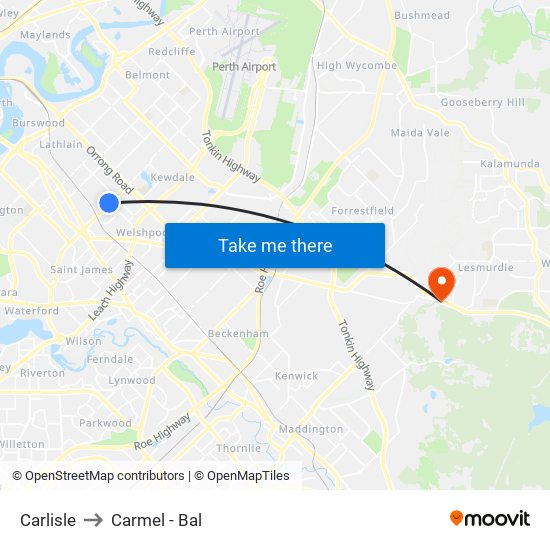 Carlisle to Carmel - Bal map