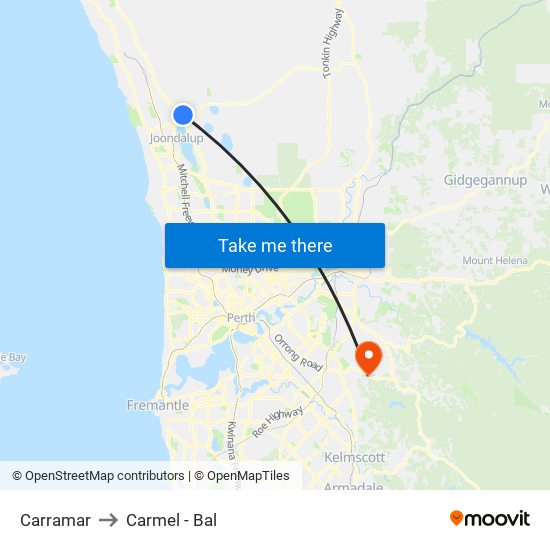 Carramar to Carmel - Bal map