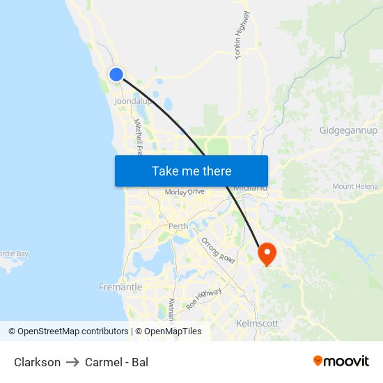 Clarkson to Carmel - Bal map