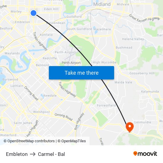 Embleton to Carmel - Bal map