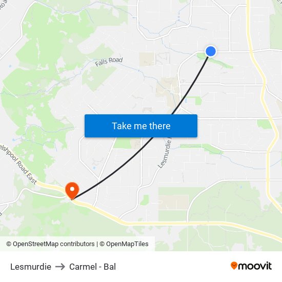 Lesmurdie to Carmel - Bal map