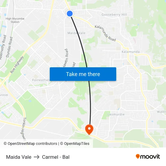 Maida Vale to Carmel - Bal map