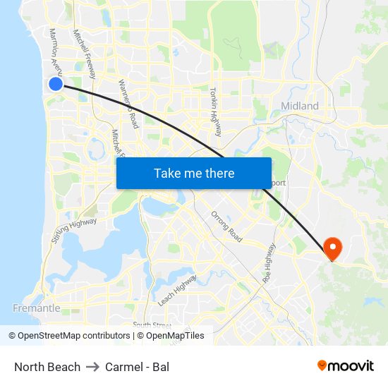 North Beach to Carmel - Bal map