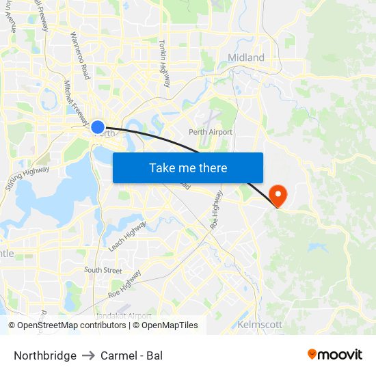 Northbridge to Carmel - Bal map