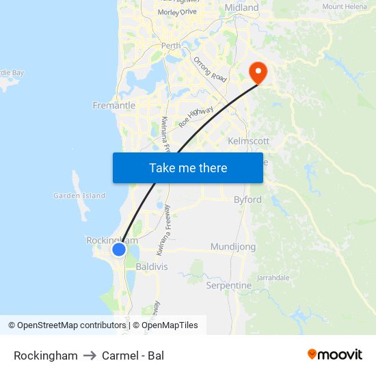 Rockingham to Carmel - Bal map