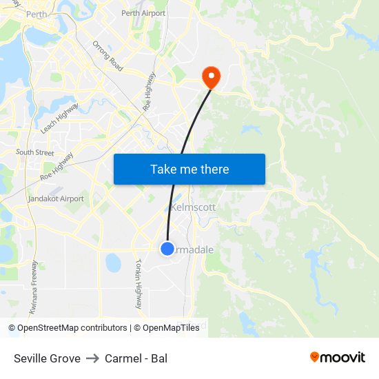 Seville Grove to Carmel - Bal map