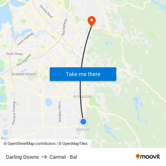 Darling Downs to Carmel - Bal map