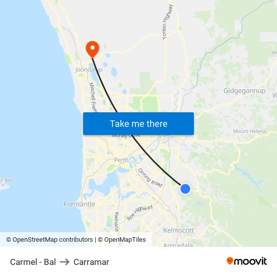 Carmel - Bal to Carramar map