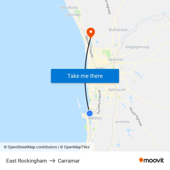 East Rockingham to Carramar map