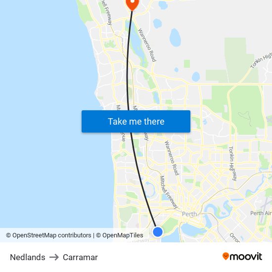 Nedlands to Carramar map