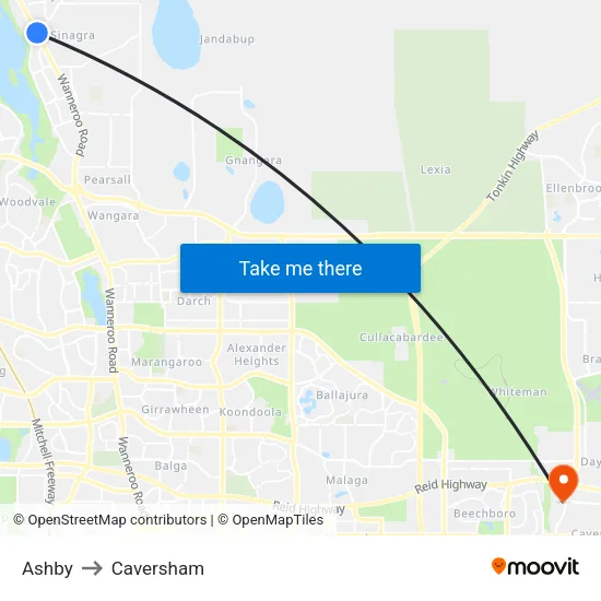 Ashby to Caversham map