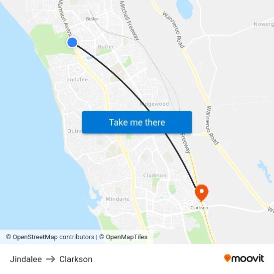 Jindalee to Clarkson map