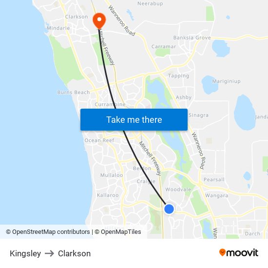 Kingsley to Clarkson map