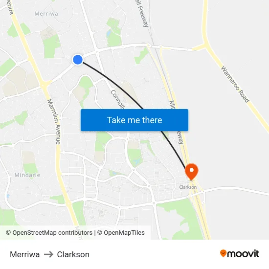 Merriwa to Clarkson map