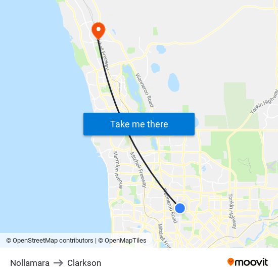 Nollamara to Clarkson map