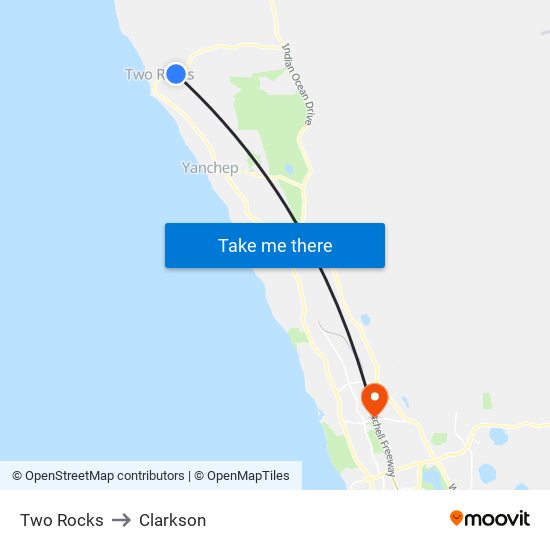 Two Rocks to Clarkson map