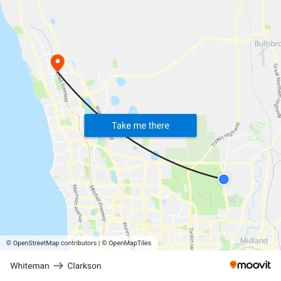 Whiteman to Clarkson map