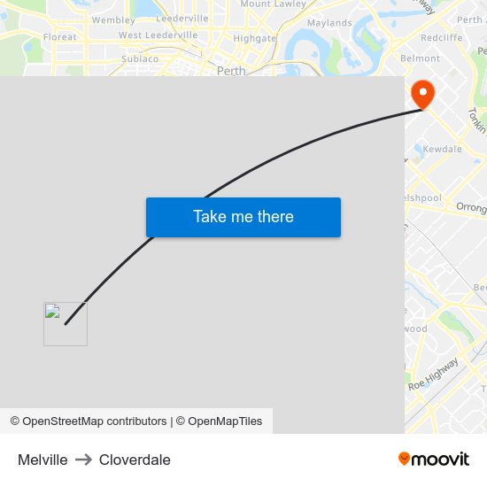 Melville to Cloverdale map