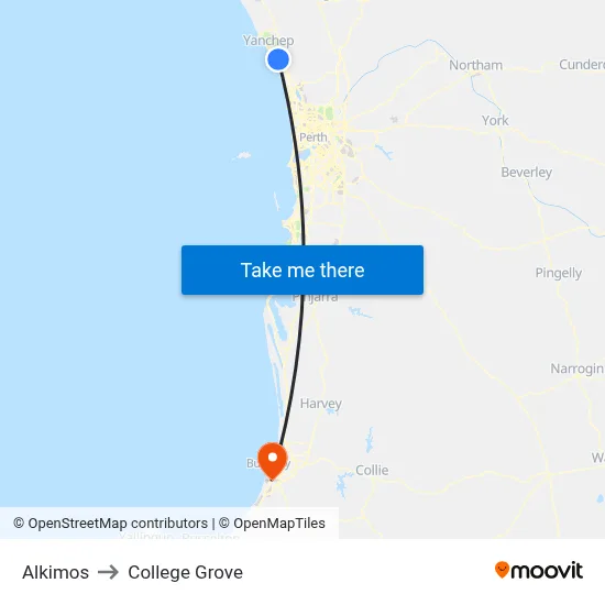Alkimos to College Grove map