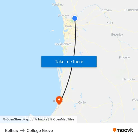 Belhus to College Grove map