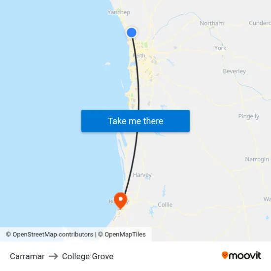Carramar to College Grove map