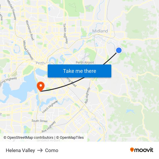 Helena Valley to Como map