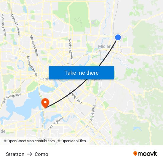 Stratton to Como map