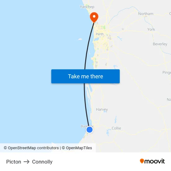 Picton to Connolly map