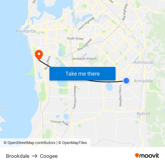 Brookdale to Coogee map
