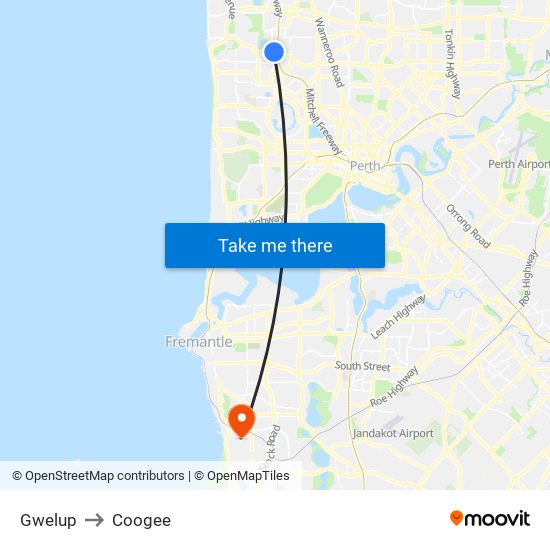 Gwelup to Coogee map