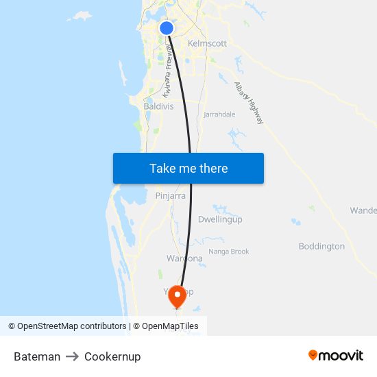 Bateman to Cookernup map