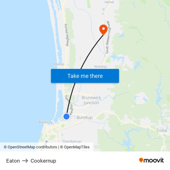 Eaton to Cookernup map