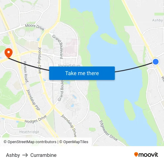 Ashby to Currambine map