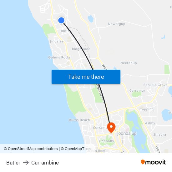 Butler to Currambine map