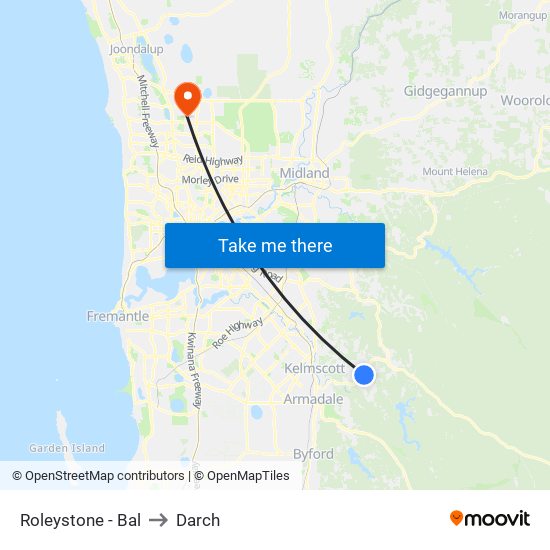 Roleystone - Bal to Darch map