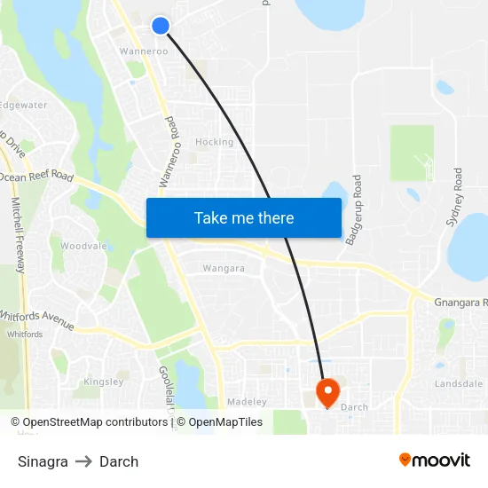 Sinagra to Darch map